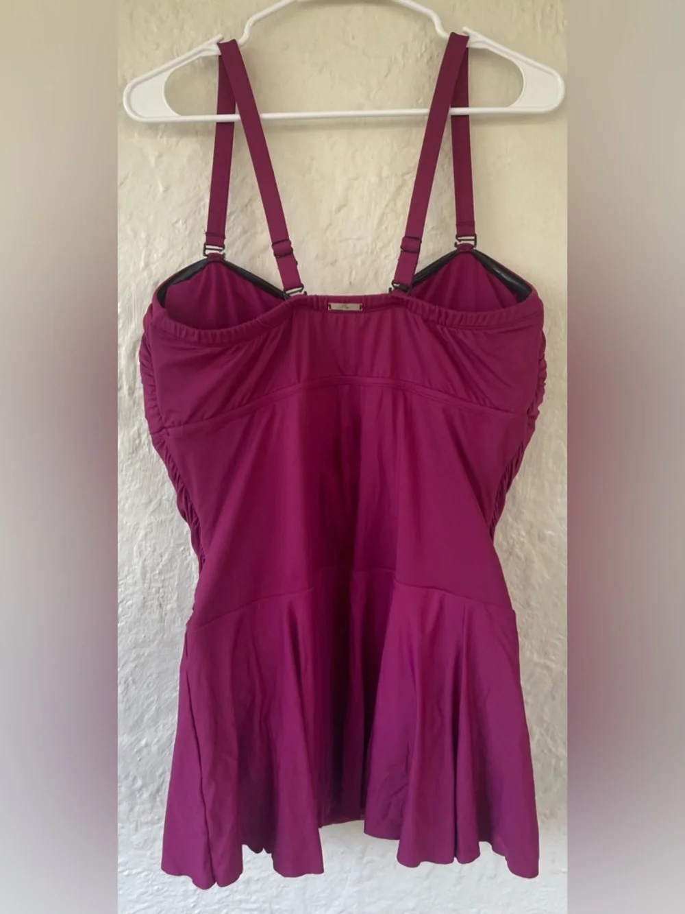 Ralph Lauren ORCHID Plus Size Underwire Tummy Control Swimdress Adjustable; 18W